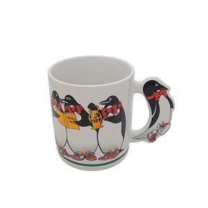 The Love Mug Collectible Christmas Coffee  Penguins & Sneakers  Vintage 1987